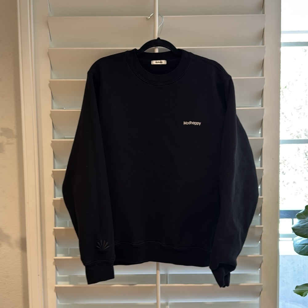 MADHAPPY EUC Crewneck Sweatshirt NBC logo Limited Edition Rare Black L Crew Neck